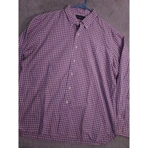 Polo Ralph Lauren Shirt Mens 2XL XXL Gingham Plaid Lightweight Oxford Purple